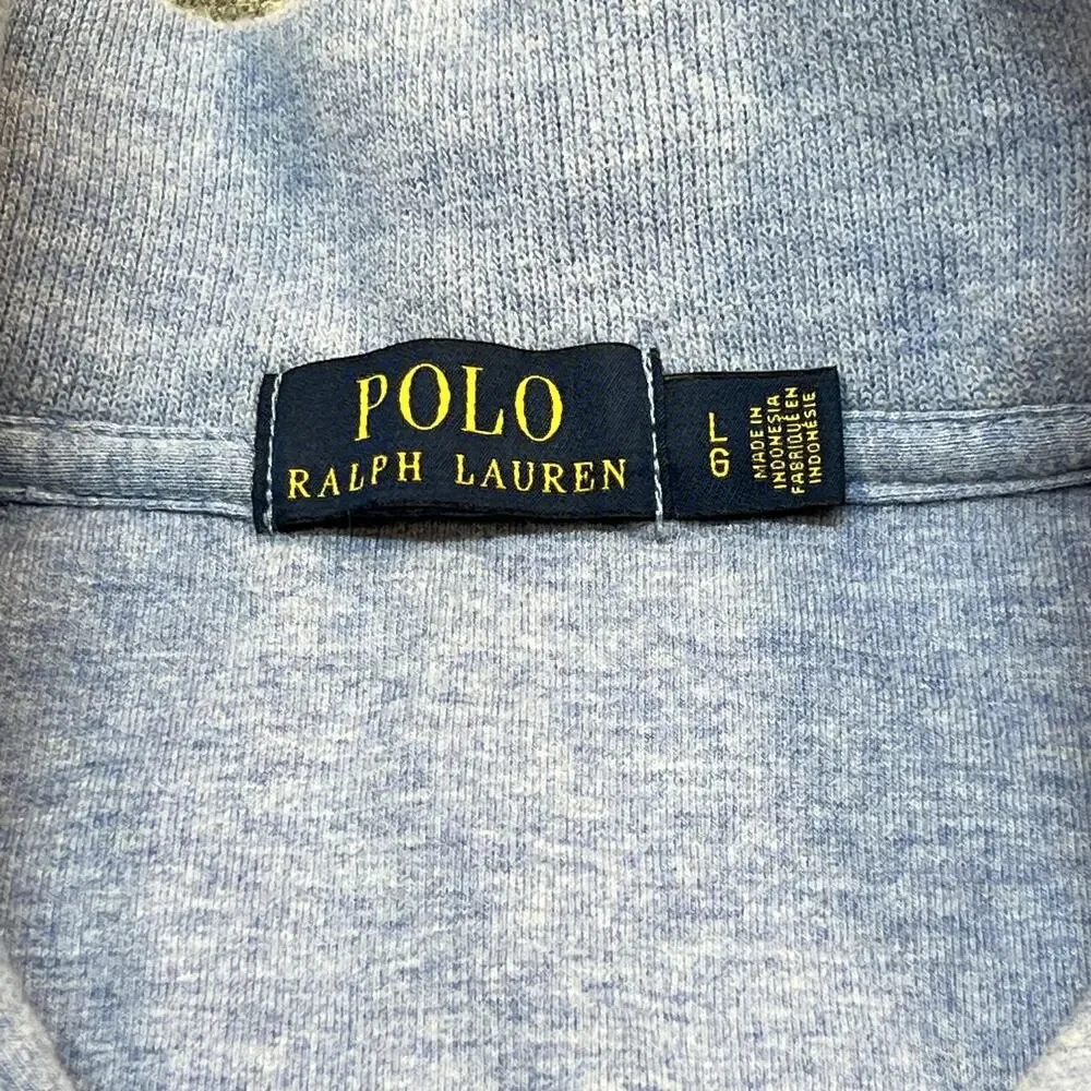 Polo Ralph Lauren Sweater Mens Large Blue 1/4 Zip Pony Logo Pullover